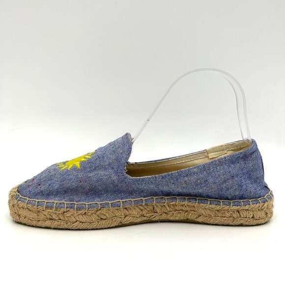 SOLUDOS X MARY MATSON Blue Yellow Sunshine Slip On Espadrille Flats Shoes Size 8 - Picture 2 of 10